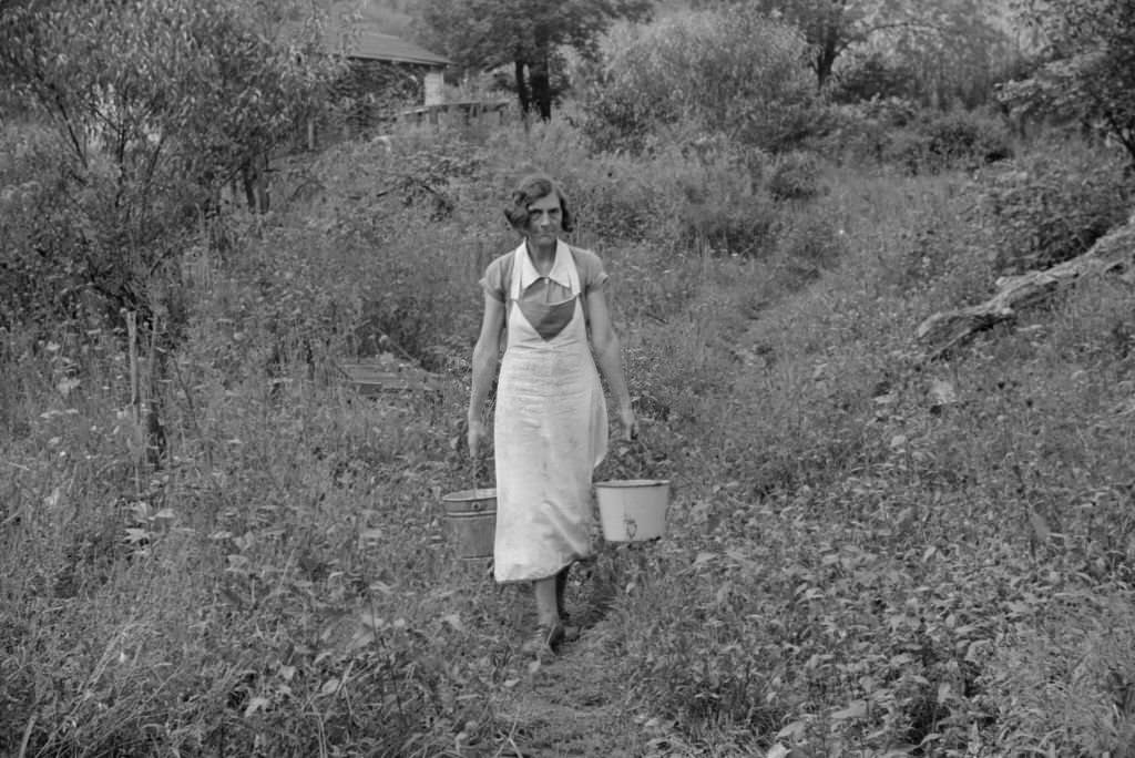 Coal Miner's Wife Carrying Water Home from the Hill, Bertha Hill, West Virginia, 1939