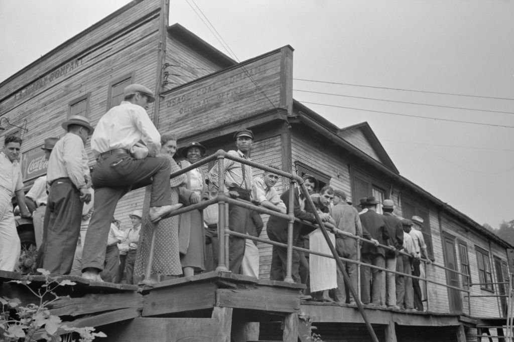 Coal Mine Employees Waiting to be Paid, Osage, West Virginia, 1939