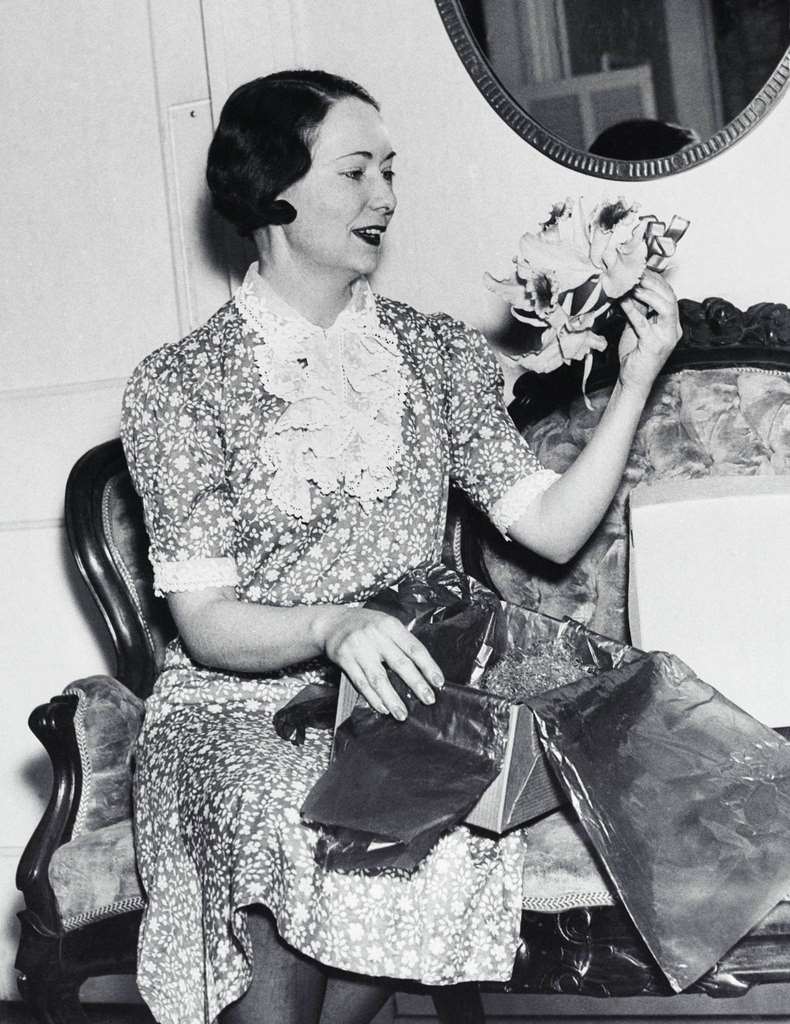 Margaret Mitchell photographed at her home in Atlanta, (locale of the book), after the announcement that her novel had won the Pulitzer Prize.