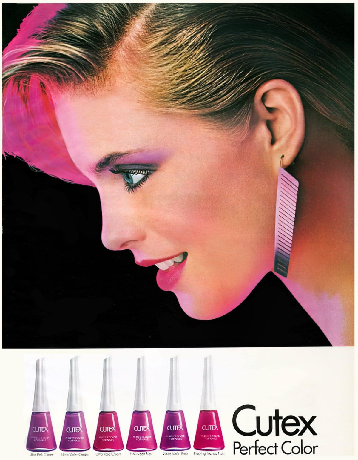 Cutex pink nail polishes, 1980s.