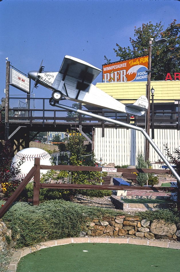 Plane view 1, Salute to the USA mini golf, Lake Winnipesaukee Pier, Weirs Beach, New Hampshire, 1981