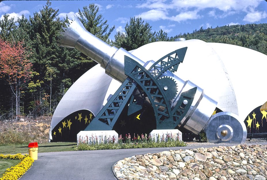 Space Fantasy facade and rocket, Storyland, Route 16, Glen, New Hampshire, 1987