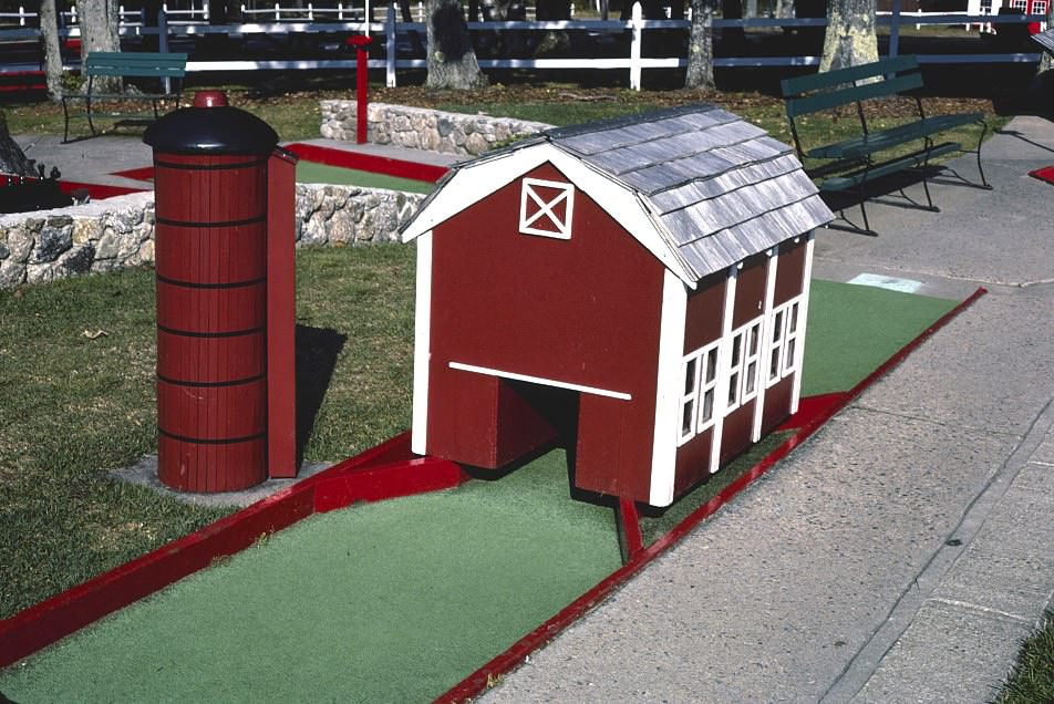 Barn, Funspot mini golf, Route 3, Weirs Beach, New Hampshire, 1981