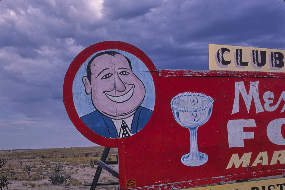 Club Cafe sign near Santa Rosa, Santa Rosa, New Mexico, 1984