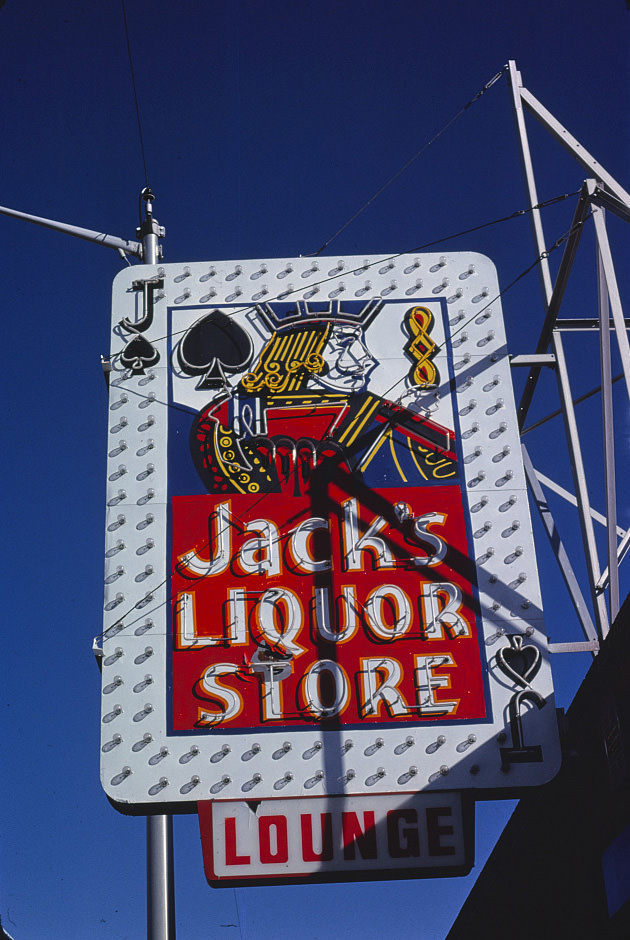 Jack's Liquor sign, Central Avenue, Albuquerque, New Mexico, 1982