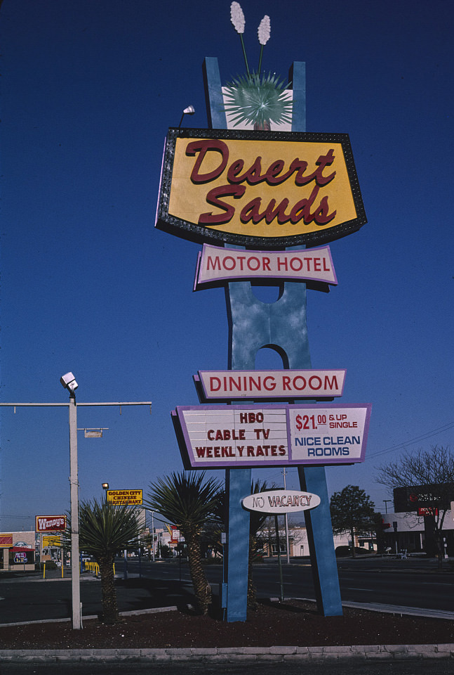Desert Sands Motor Hotel sign, Albuquerque, New Mexico, 1999