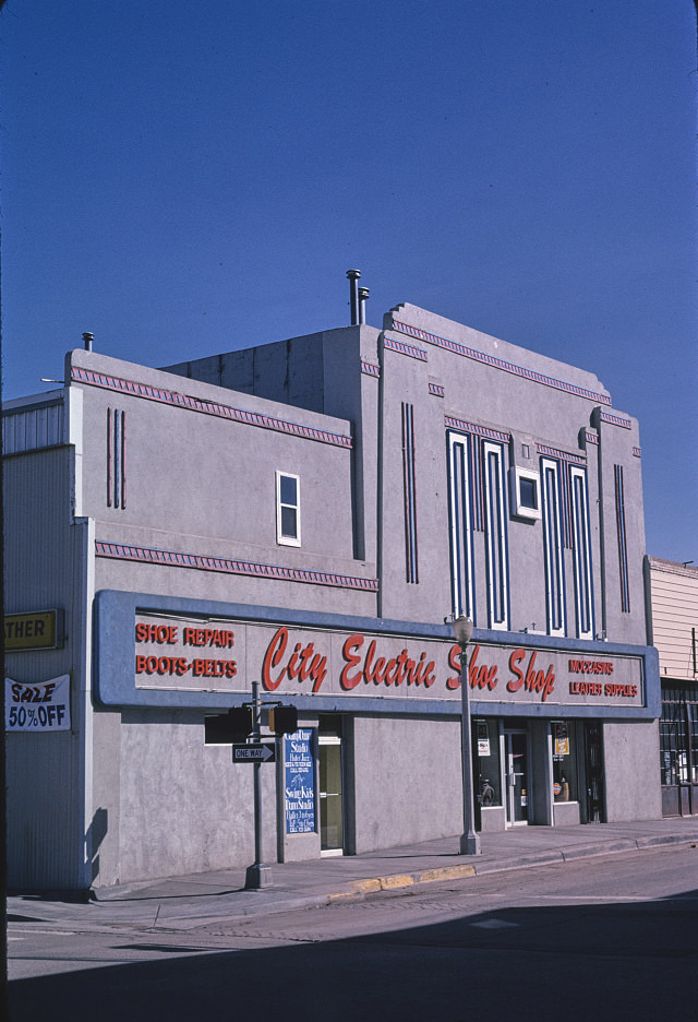 City Electric Shoe Shop (old Theater?), Cole [i.e. Coal] Avenue, Gallup, New Mexico, 1999