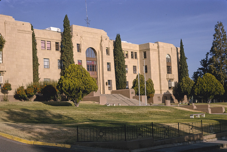 Grant County Courthouse, diagonal, Copper Street, Silver City, New Mexico, 1991