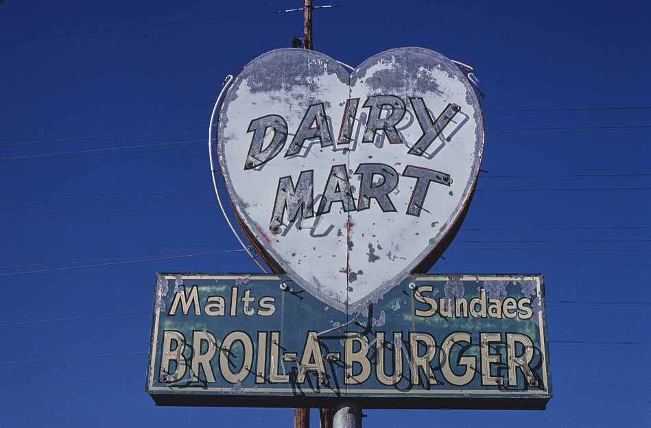 Dairy Mart Drive-in sign, Artesia, New Mexico, 1983