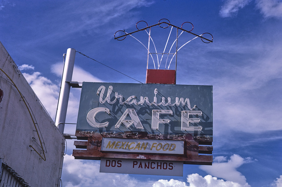 Uranium Cafe sign, Grants, New Mexico, 1987