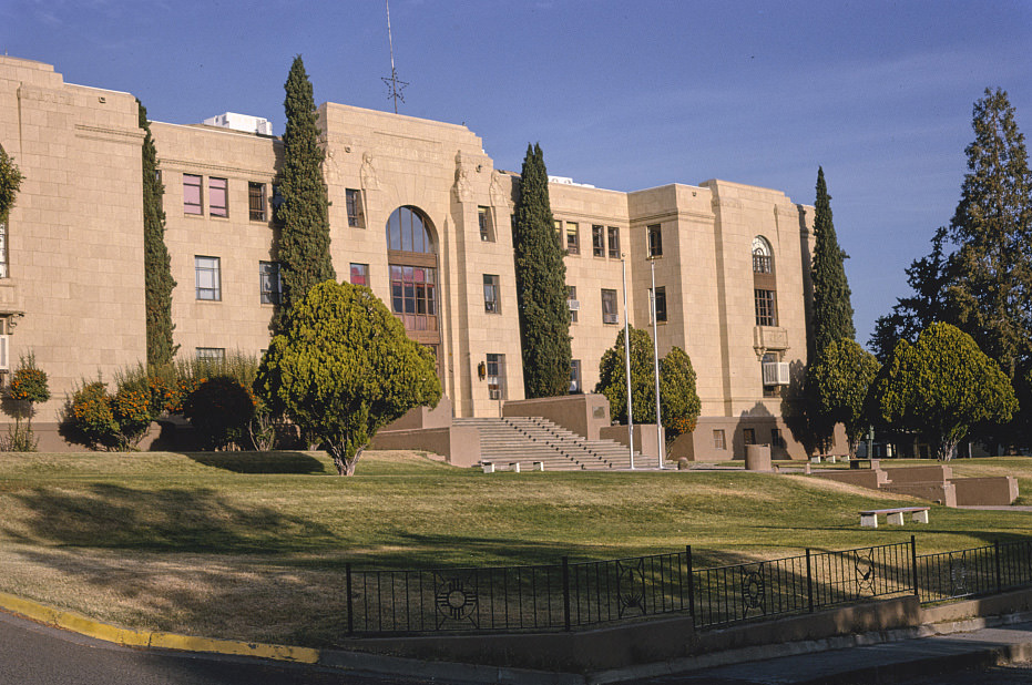 Grant County Courthouse, diagonal, Copper Street, Silver City, New Mexico, 1991