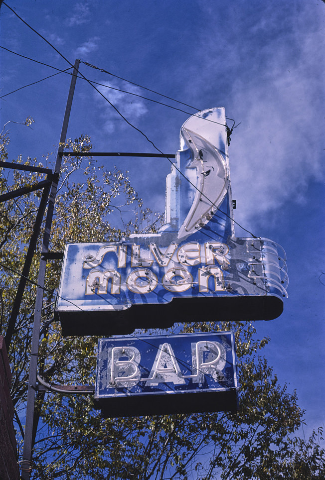 Silver Moon Bar sign, B-40 (Route 66), Grants, New Mexico, 1987