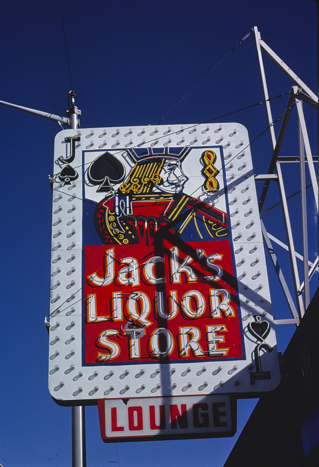 Jack's Liquor sign, Central Avenue, Albuquerque, New Mexico, 1984