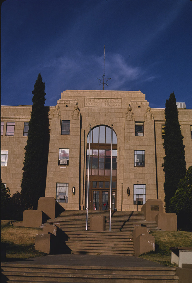 Grant County Courthouse, center vertical, Copper Street, Silver City, New Mexico, 1991