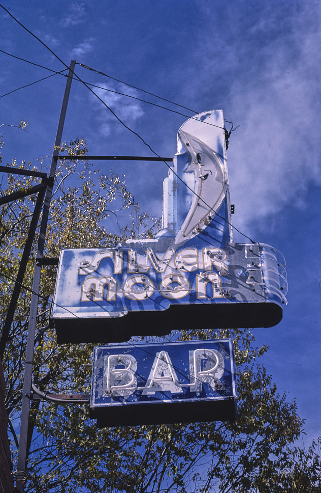 Silver Moon Bar sign, B-40 (Route 66), Grants, New Mexico, 1987