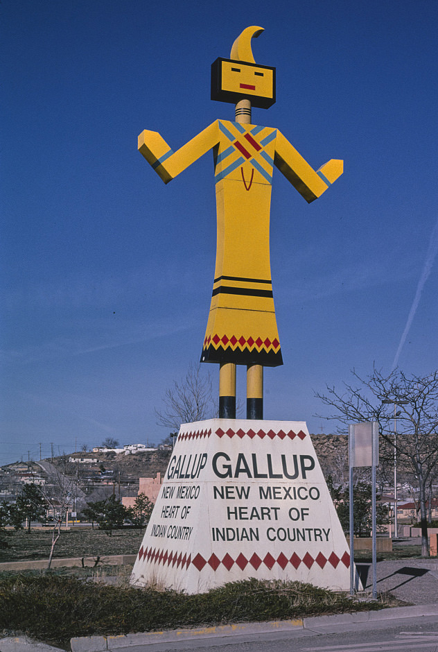 Gallup Kachina sign, Heart of Indian Country, Gallup, New Mexico, 1994