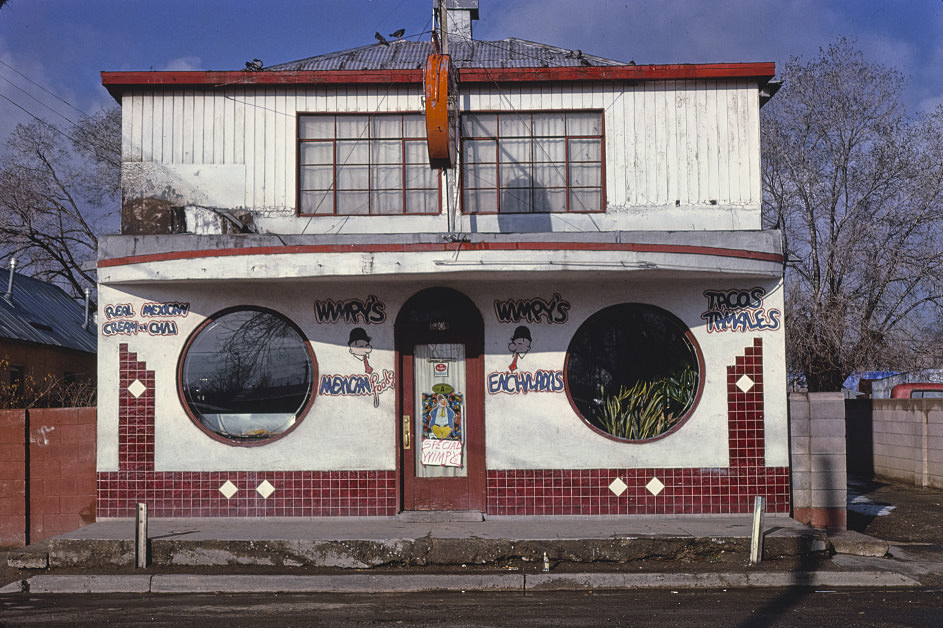 Re Ball Cafe, front view, 4th Street, Albuquerque, New Mexico, 1980