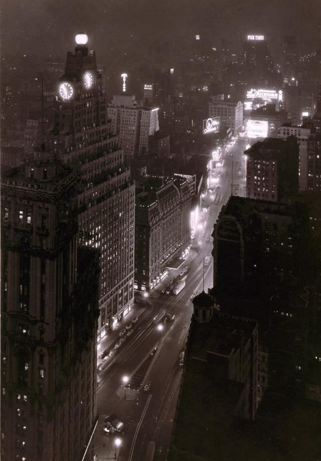 Times Square from above, New York City, February 16, 1932