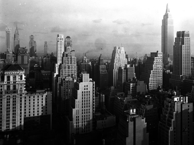 Midtown Manhattan view from McGraw-Hill Building, New York City, October 9, 1931