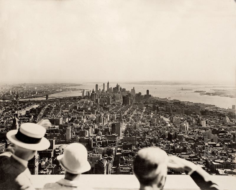 The opening day of the Empire State Building, New York City, 1931