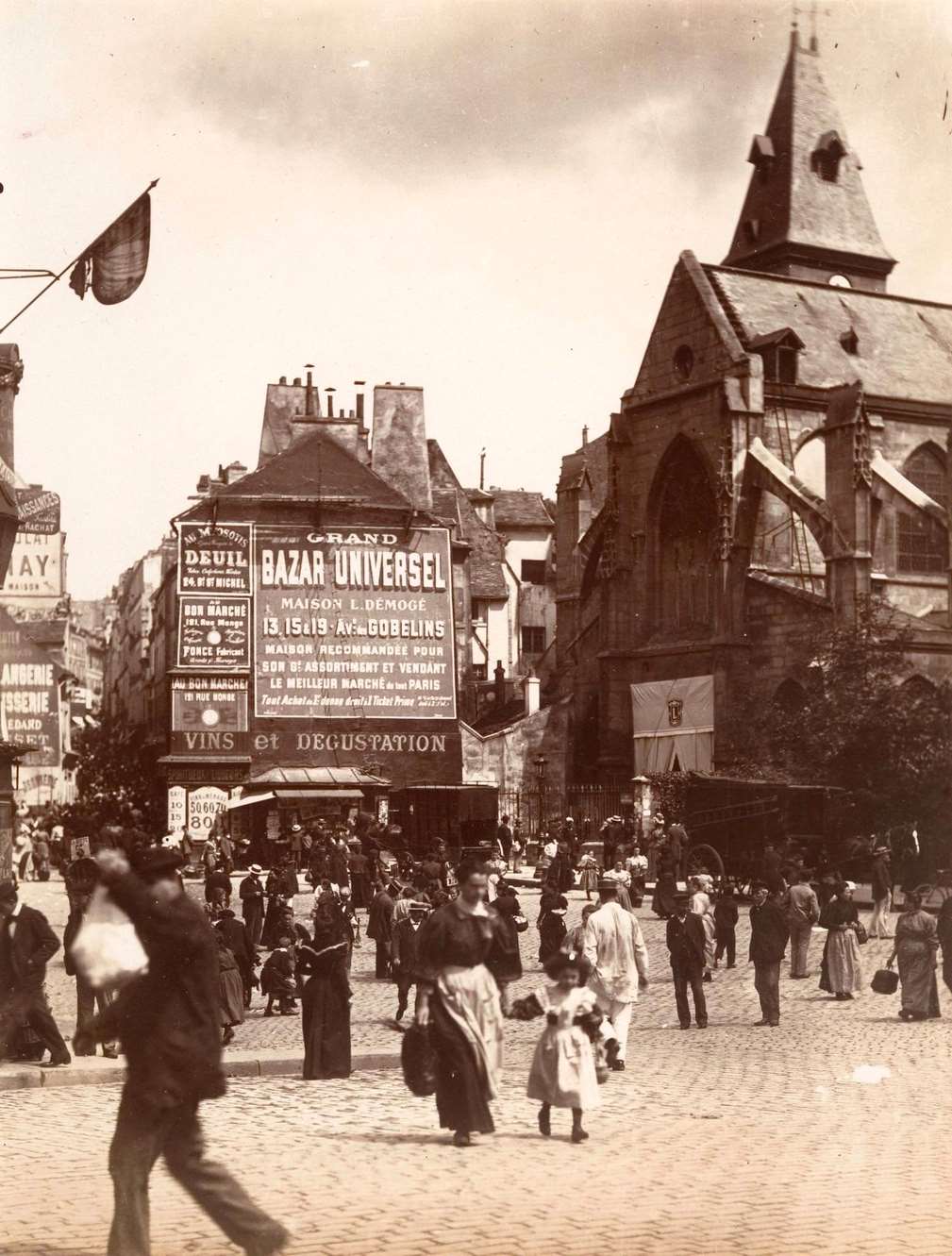 Small Market in Front of the Church in Place Saint-Medard, 1898