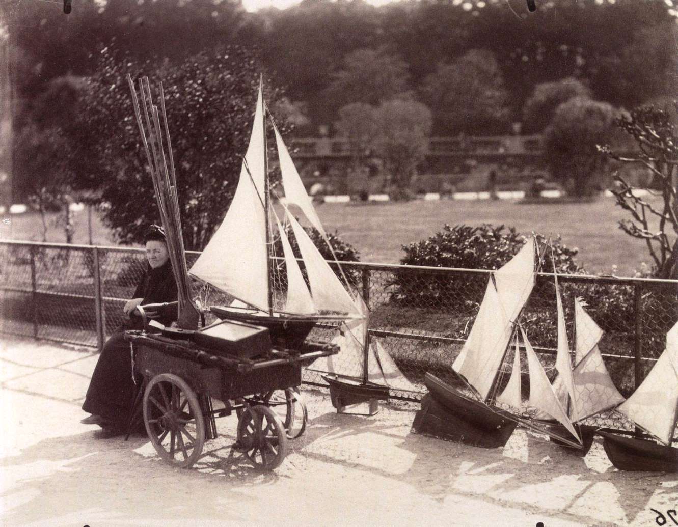 Merchant of small boats in the Luxembourg gardens in Paris, 1899
