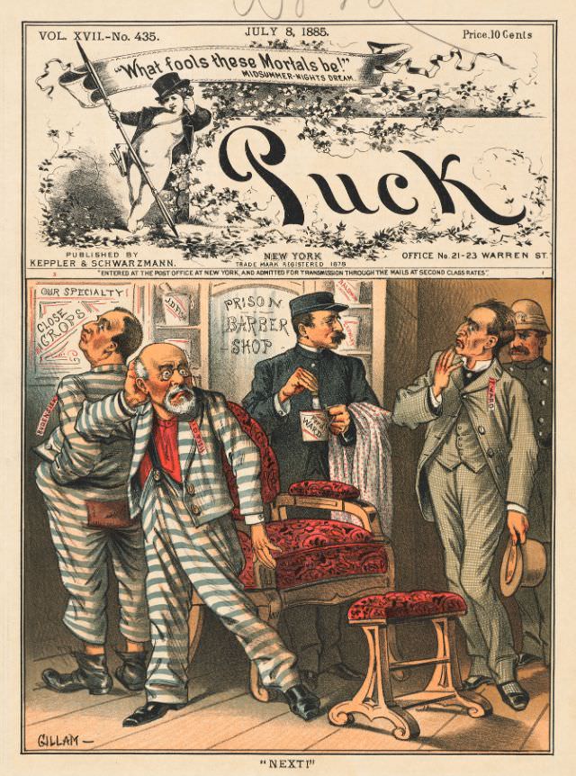 Puck magazine cover, July 8, 1885