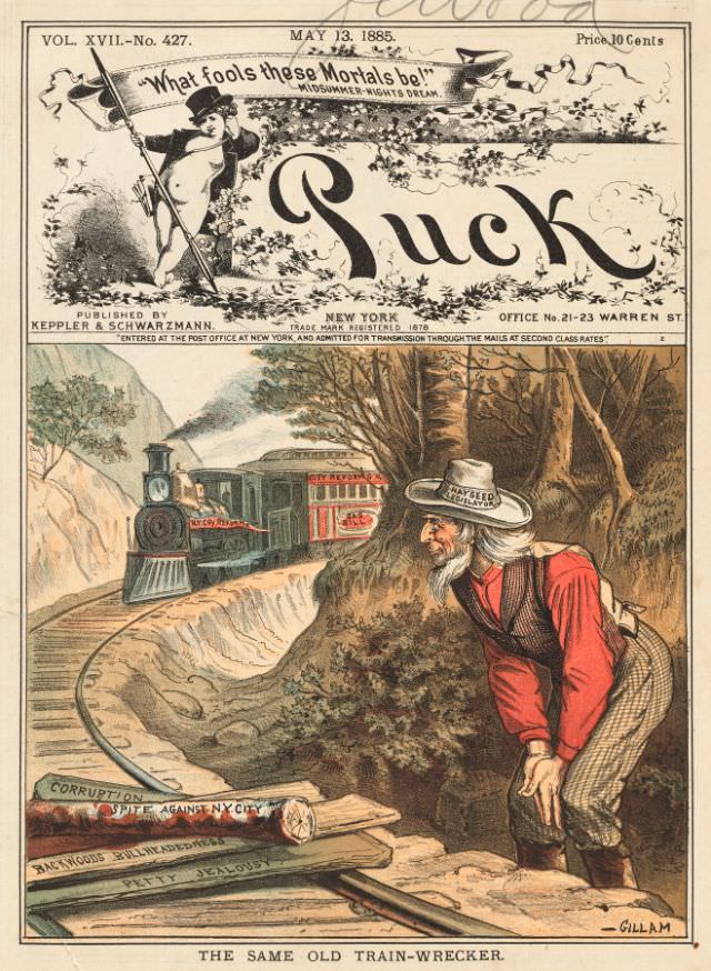 Puck magazine cover, May 13, 1885