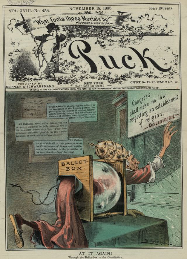 Puck magazine cover, November 18, 1885