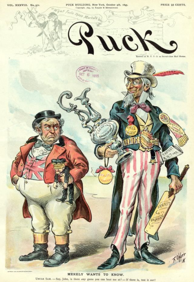 Puck magazine cover, October 9, 1895