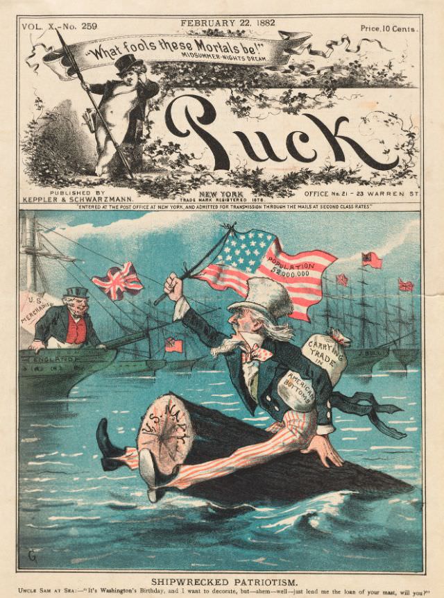 Puck magazine cover, February 22, 1882