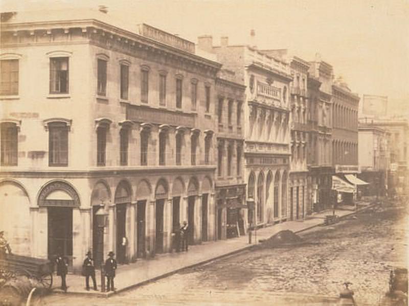 North [West] side of Montgomery street, from California to Sacramento, 1855