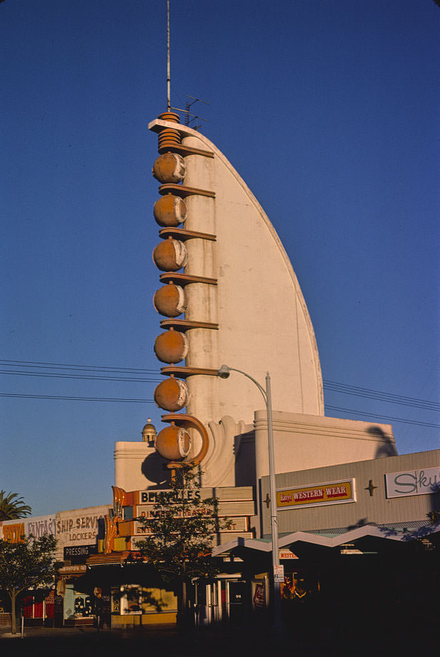 The Tower Bowl, overall-angle view, Broadway near Kettner, San Diego, California, 1977
