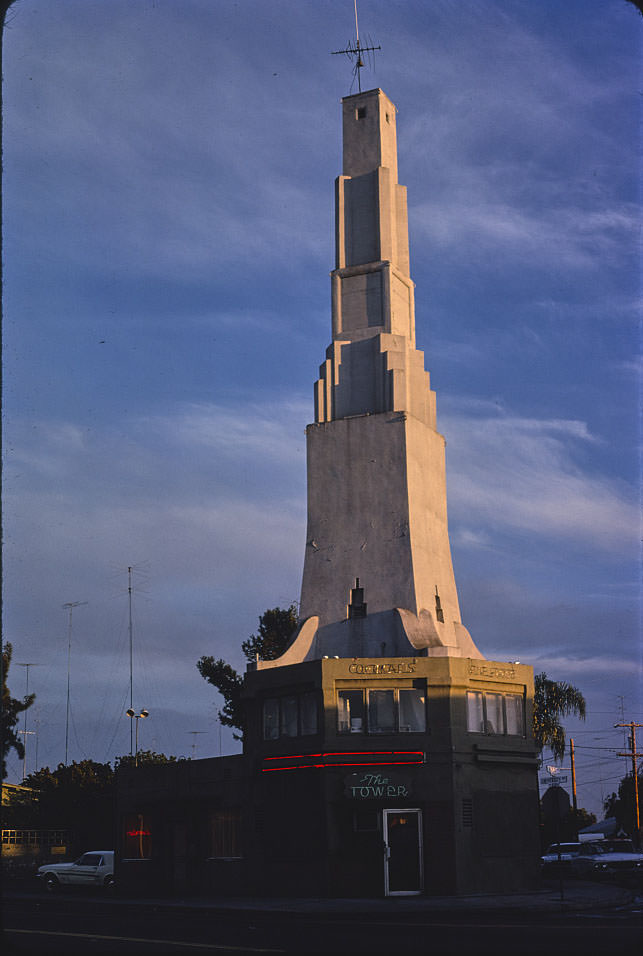 Tower Restaurant, angle 2, University Avenue and Rene Drive, San Diego, California, 1979