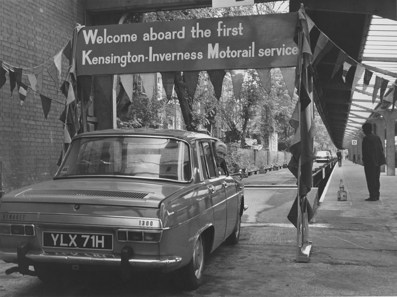 Welcome aboard the first Kensington-Inverness Motorail service . Motorail began in 1955 between King's Cross and Perth, 1960s