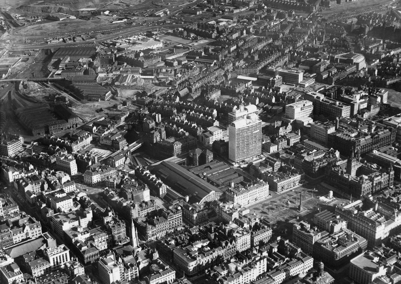 An aerial view of Glasgow, Scotland, 1960s