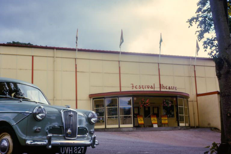 Parked at Festival Theatre, Pitlochry, Scotland, 1960s