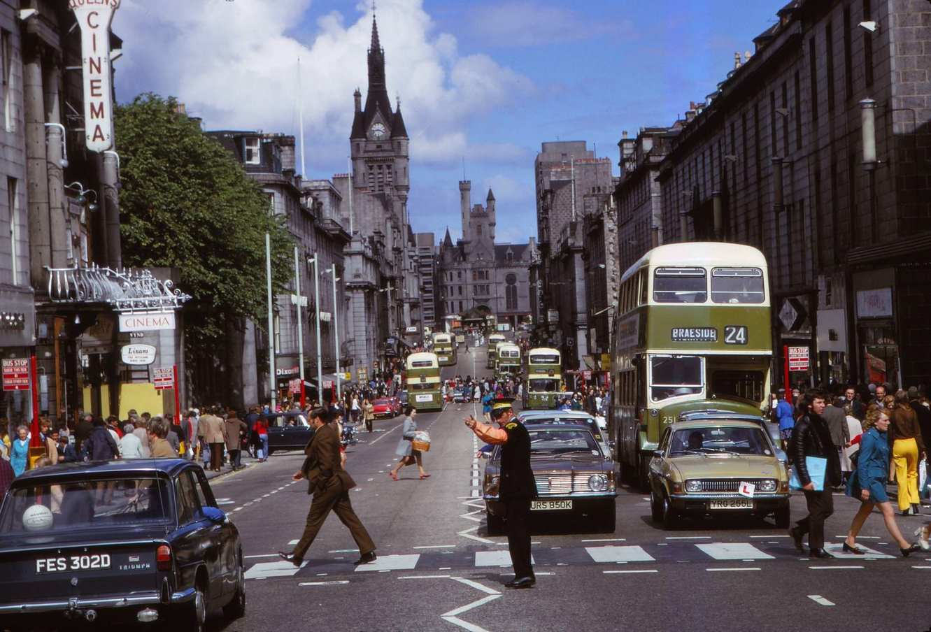 Union Street, built with Aberdeen Granite, Aberdeen Scotland, 1960s. Union Street, built with Aberdeen Granite, Aberdeen Scotland, 1960s.