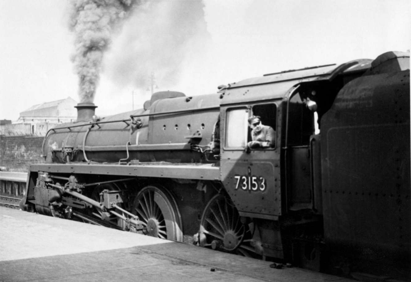 One of the Caprotti valve gear Standard 5 4-6-0s working turn about with the Gresley A4s on the Glasgow-Aberdeen services during the 1960s.