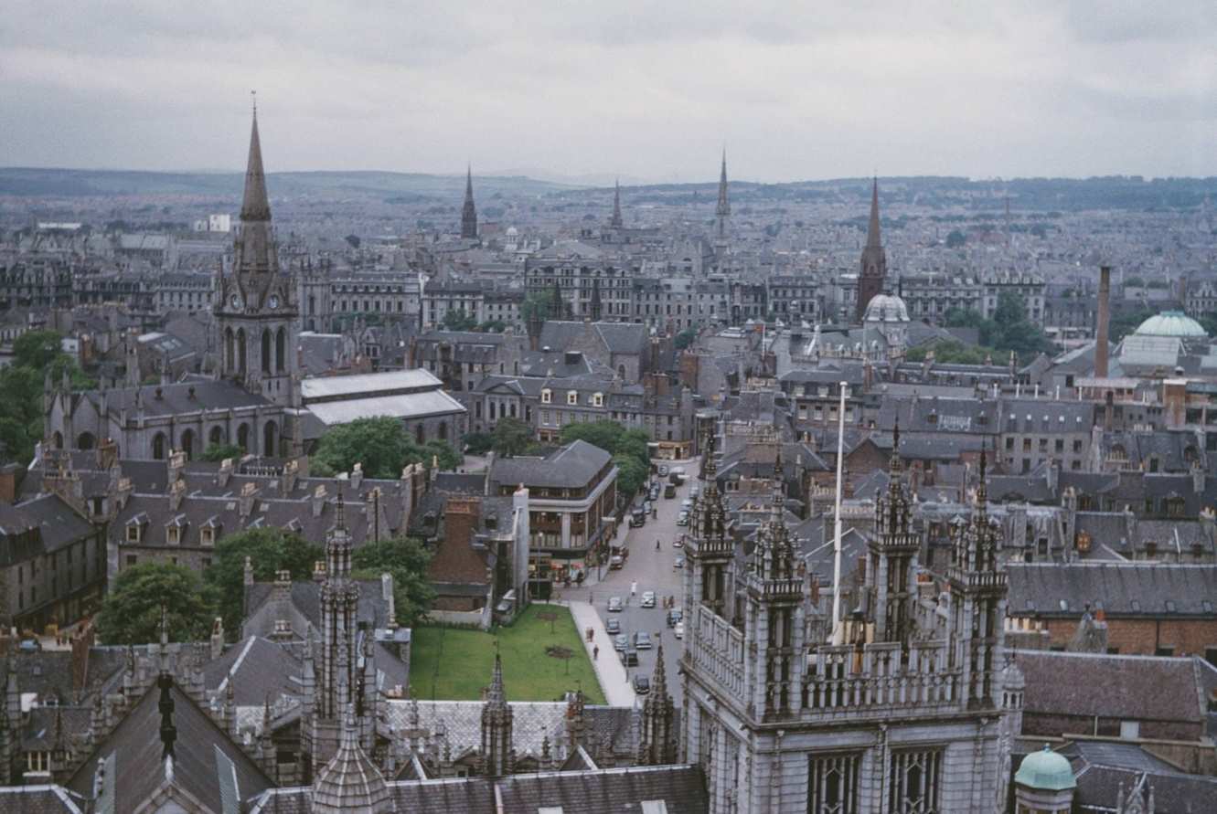 A high angle view of Edinburgh, Scotland, 1960.