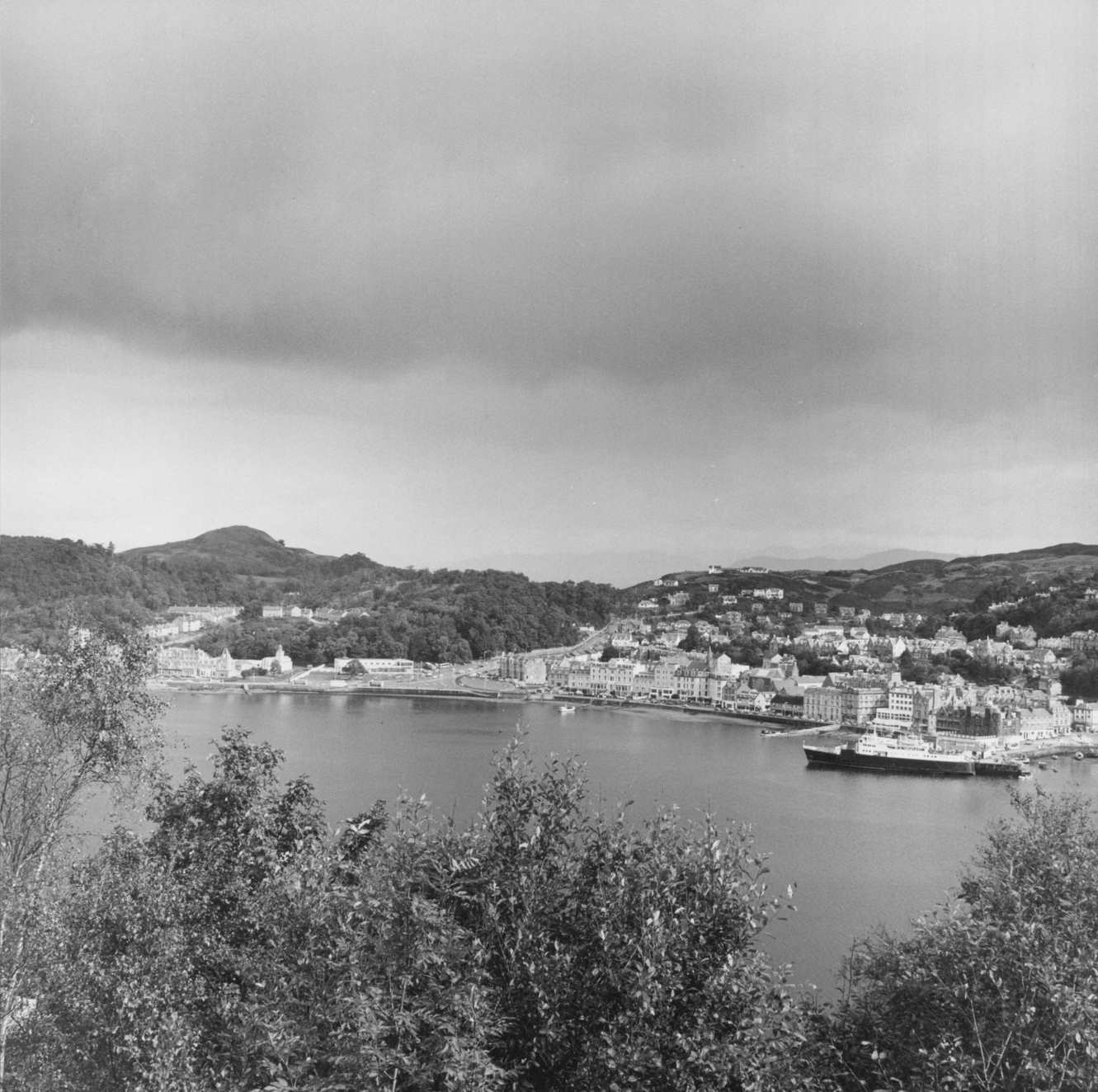 General view of Oban from Pulpit Hill, Scotland, 1960.