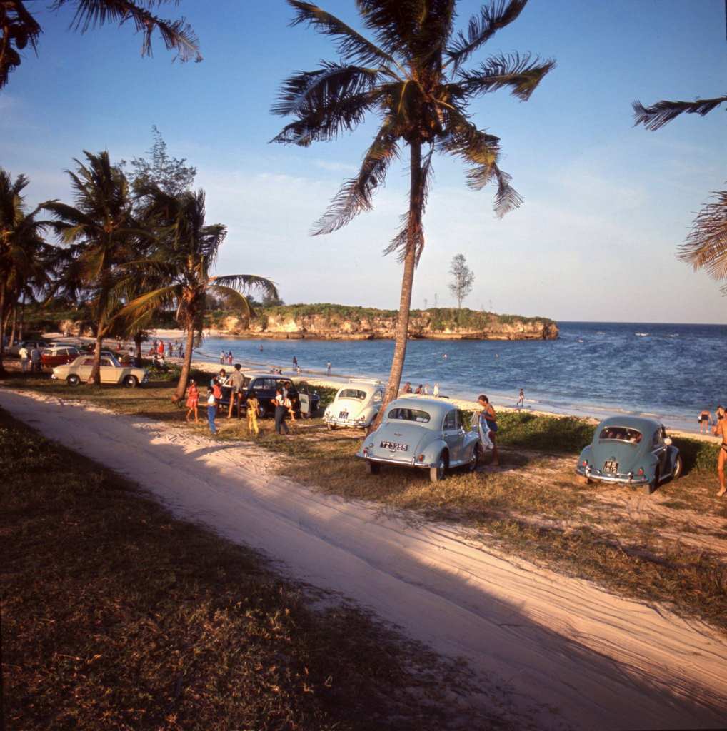 Bathers on a Dar es Salaam beach, 1960