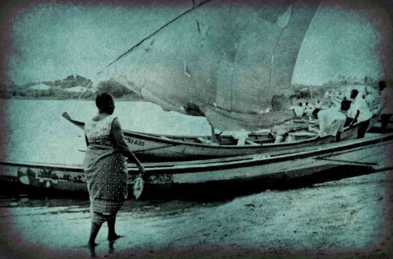 A fishing beach in Musoma on the eastern shore of Lake Victoria in Tanzania, 1969