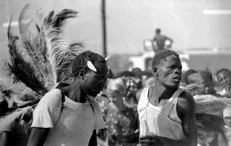 Feathered men dancing, 1969