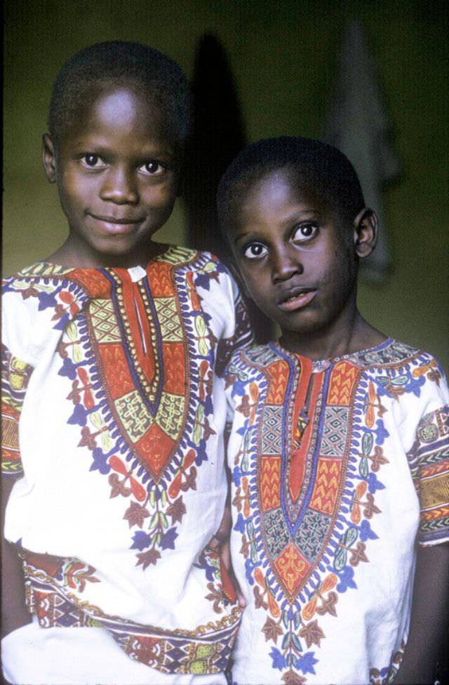 Tanzanian girls dressed up, 1969