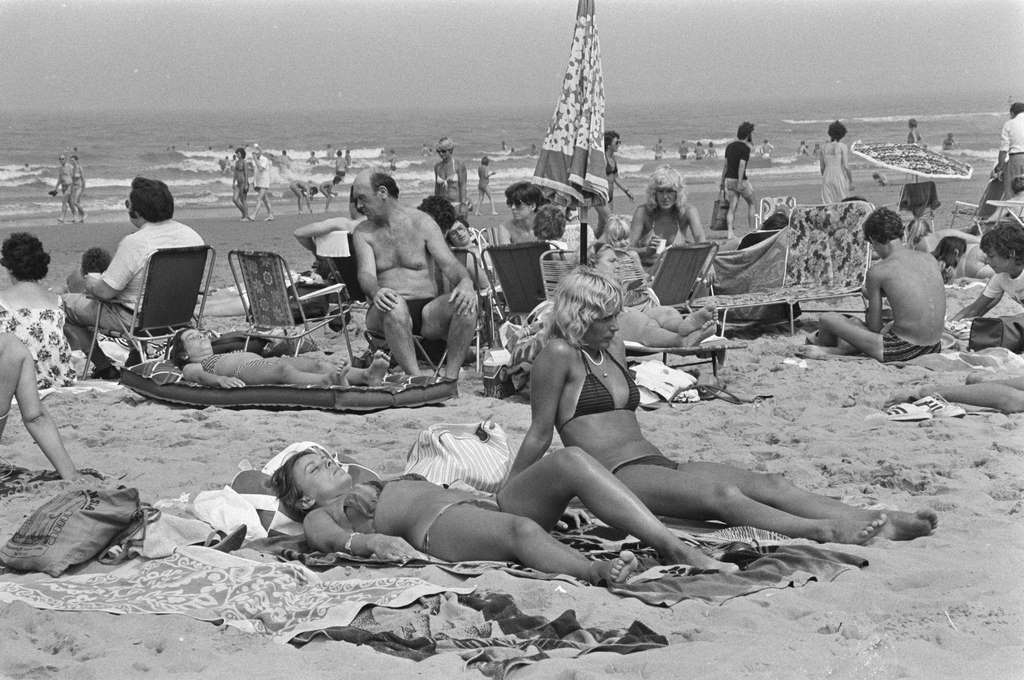 Beautiful weather beach, Scheveningen, The Netherlands, 1981