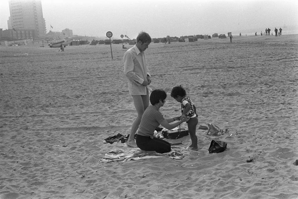 Autumn sun on Zandvoort beach, 1971