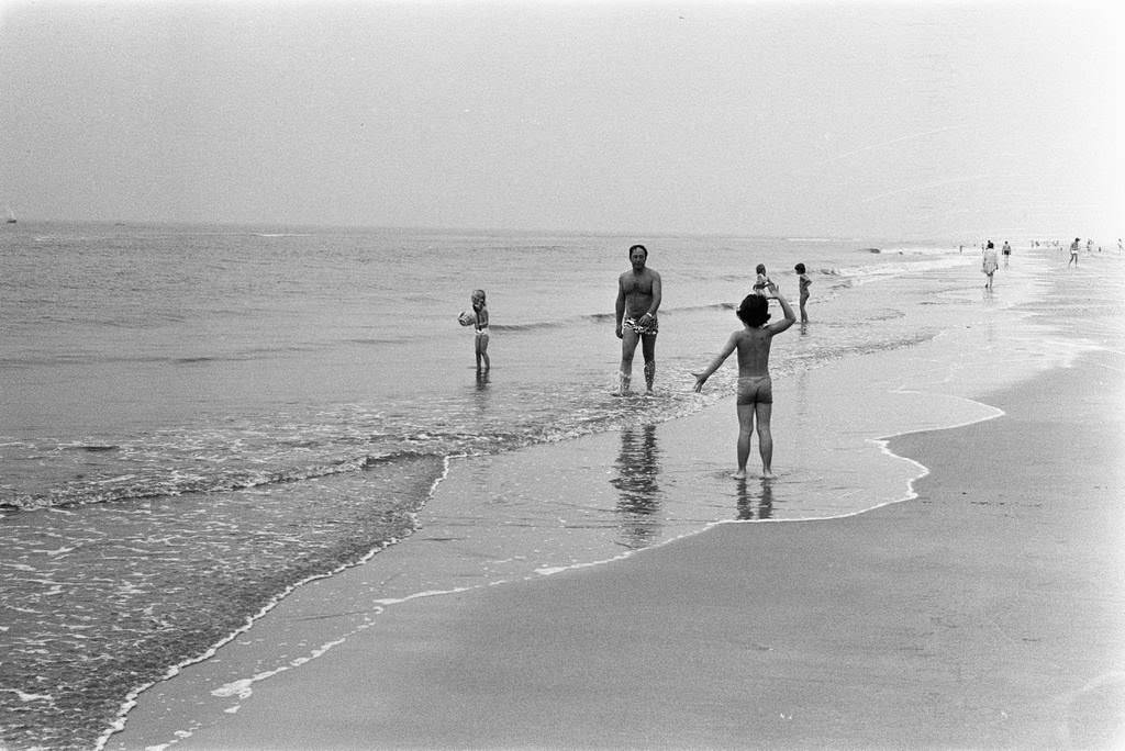 Autumn sun on beach Zandvoort, 1971