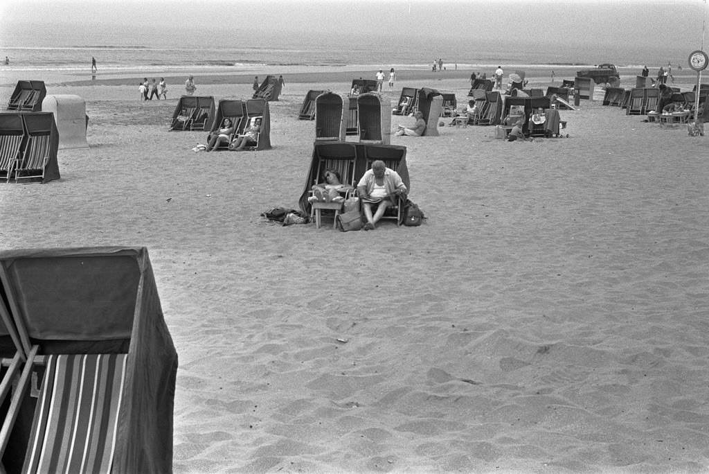 Autumn sun on beach Zandvoort, 1971