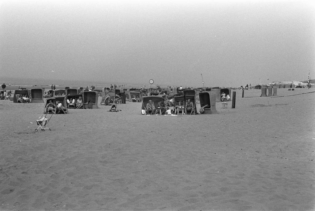 Autumn sun on Zandvoort beach, 1971